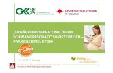 Workshops „Ernährungsberatung in der Schwangerschaft“ in Österreich, Praxisbeispiel STGKK