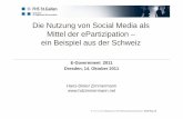 Die Nutzung von Social Media als Mittel der ePartizipation – ein Beispiel aus der Schweiz
