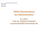 Web Governance an Hochschulen