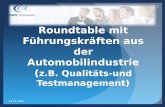 Roundtable Event Qualitätssicherung in der Automobilindustrie