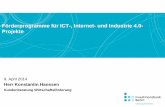 Förderprogramme für ICT-, Internet-und Industrie 4.0-Projekte