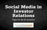 Social Media in Investor Relations - Tipps f¼r die IR-Assistenz