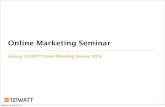 Online Marketing Seminar - 121WATT