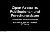 Open Access zu Publikationen und Forschungsdaten