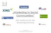 Marketing in social communities  FRECH & WUEST