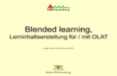 Blended learning - Lerninhaltserstellung für/mit OLAT