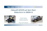 SeGF 2014 | Nun aber richtig mobil: Fabasoft GEVER auf dem Navi-Bildschirm im BMW i3