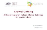 Crowdfunding @ ITG Open Innovation Tagung in Salburg