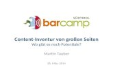 Content Inventur von großen Seiten - Barcamp 2014