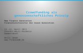 Crowdfunding als genossenschaftliches Prinzip