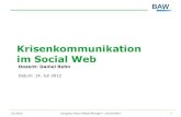 Krisenkommunikation im Social Web (BAW-Vorlesung Juli 2012)