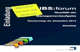IBS:forum Qualität als Managementaufgabe Bielefeld 04.12.2014