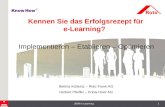 Betina Koetteritz/ Herbert Pfeiffer: Kennen Sie das Erfolgsrezept fuer e-Learning? Implementieren – Etablieren – Optimieren