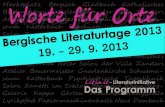 Bergische Literaturtage 2013 - alle Veranstaltungen im Detail