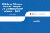 100 Jahre Allergen-Immuntherapie - Die Entdeckung der Allergie (Teil1)