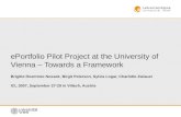 EPortfolio Pilot Project at the University of Vienna – Towards a Framework Brigitte Roemmer-Nossek, Birgit Peterson, Sylvia Logar, Charlotte Zwiauer ICL.
