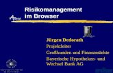 Risikomanagement im Browser Jürgen Dedorath Projektleiter Großkunden und Finanzmärkte Bayerische Hypotheken- und Wechsel Bank AG.