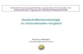 Handschriftenterminologie im internationalen Vergleich Wolfenbüttel,Herzog August Bibliothek, Augusteerhalle, 19-21 September 2011 Internationale Tagung.