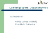 Leistungssport - Jugendhockey Landestrainer: Carlos Gomes (weiblich) Marc Haller (männlich)