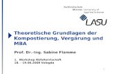 1 Theoretische Grundlagen der Kompostierung, Vergärung und MBA Prof. Dr.-Ing. Sabine Flamme 1.Workshop Abfallwirtschaft 18. - 19.06.2008 Vologda.