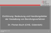 Www.che.de Hochschulkurs, 21./22.11.05 1 Einführung: Bedeutung und Handlungsfelder der Gestaltung von Berufungsverfahren Dr. Florian Buch (CHE, Gütersloh)