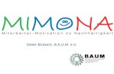 Dieter Brübach, B.A.U.M. e.V.. Gliederung 1.B.A.U.M. e.V. 2.Ausgangslage und Zielsetzung -Nachhaltigkeit -Mitarbeitermotivation 3.Das MIMONA-Projekt 4.Datenbank.