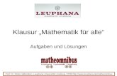 Klausur Mathematik für alle Aufgaben und Lösungen Prof. Dr. Dörte Haftendorn, Leuphana Universität Lüneburg, 07/08 .