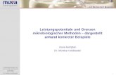 Leistungspotenziale und Grenzen mikrobiologischer Methoden 29.04.2009 Dr. Monika Knödlseder 1 Leistungspotentiale und Grenzen mikrobiologischer Methoden.