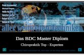 Das BDC Master Diplom Chiropraktik Top - Experten Die Präsentation läuft automatisch ab, kann aber mit der Maus gesteuert werden.