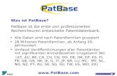 Www.PatBase.com RWS Group Alle Daten sind nach Patentfamilien gruppiert 28 Millionen Patentfamilien, ab Anfang 20. Jahrhundert Umfasst Veröffentlichungen.