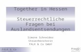 FALK & Co Prüfen Beraten Gestalten Together in Hessen Steuerrechtliche Fragen bei Auslandsentsendungen Simone Schneider Steuerberaterin FALK & Co GmbH.