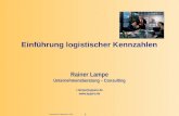 Kennzahlen Präsentation 2003 1 Einführung logistischer Kennzahlen Rainer Lampe Unternehmensberatung – Consulting r.lampe@apparo.de .