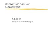 Kontamination von Gewässern 7.1.2004 Seminar Limnologie Einleitende Fragen nach Einleiten von Trichlorbenzol ins Waschbecken: - Wird das Osnabrücker Klärwerk.