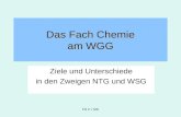 FS C / MS Das Fach Chemie am WGG Ziele und Unterschiede in den Zweigen NTG und WSG.