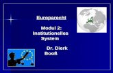 Europarecht Modul 2: InstitutionellesSystem Dr. Dierk Boo Dr. Dierk Boo