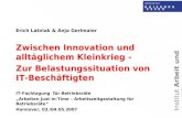 Institut Arbeit und Qualifikation Erich Latniak & Anja Gerlmaier Zwischen Innovation und alltäglichem Kleinkrieg - Zur Belastungssituation von IT- Beschäftigten.