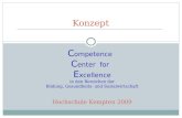 Konzept C ompetence C enter for E xcellence in den Bereichen der Bildung, Gesundheits- und Sozialwirtschaft Hochschule Kempten 2009.