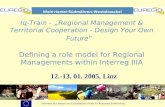 Iq-Train - Regional Management & Territorial Cooperation - Design Your Own Future Defining a role model for Regional Managements within Interreg IIIA 12.-13.