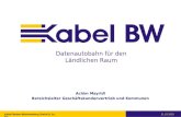 Kabel Baden-Württemberg GmbH Kabel Baden-Württemberg GmbH & Co. KG 31.03.2003 Datenautobahn für den Ländlichen Raum Achim Mayridl Bereichsleiter Geschäftskundenvertrieb.