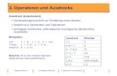Programmierkurs C3. Operatoren und Ausdrücke3 - 1© Wolfgang Effelsberg 3. Operatoren und Ausdrücke Ausdruck (expression): Verarbeitungsvorschrift zur Ermittlung.