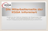 Die Mitarbeiterseite der KODA informiert Änderung der AVO zur Adaption der Regelungen des TV- Sozial- und Erziehungsdienst zum 1.12.2010 Einschl. Anpassung.