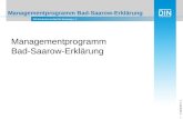 DIN Deutsches Institut für Normung e. V. © 2008 DIN e. V. 1 Managementprogramm Bad-Saarow-Erklärung Managementprogramm Bad-Saarow-Erklärung.