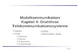 Mobilkommunikation Kapitel 4: Drahtlose Telekommunikationssysteme Märkte GSM Überblick Dienste Subsysteme Komponenten 4.0.4 GPRS UMTS/IMT-2000.