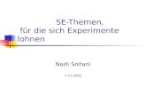 SE-Themen, für die sich Experimente lohnen Nazli Soltani 7.12.2005.