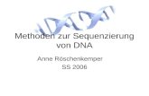 Methoden zur Sequenzierung von DNA Anne Röschenkemper SS 2006.