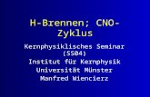 H-Brennen; CNO-Zyklus Kernphysiklisches Seminar (SS04) Institut für Kernphysik Universität Münster Manfred Wiencierz.