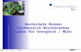 1 Prof. Dr.-Ing J. Jensen Hochschule Bremen Fachbereich Maschinenbau Labor für Energetik / MLEn.
