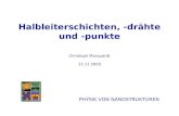 Halbleiterschichten, -drähte und -punkte Christoph Marquardt 11.11.2003 PHYSIK VON NANOSTRUKTUREN.