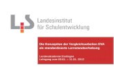Die Konzeption der Vergleichsarbeiten DVA als standardisierte Lernstandserhebung Landesakademie Esslingen Lehrgang vom 09.01. – 11.01. 2012.