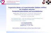 Organische Nitrate und experimenteller Diabetes mellitus: Ein Vergleich zwischen Pentaerithrityltetranitrat und Isosorbiddinitrat Organische Nitrate und.